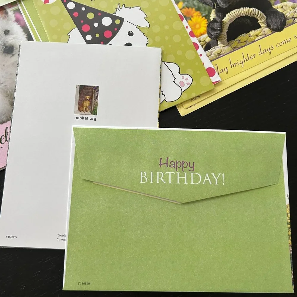 Mixed Lot of 35 Greeting Cards w/ Envelope Dogs Puppies Cats Kittens and Birds